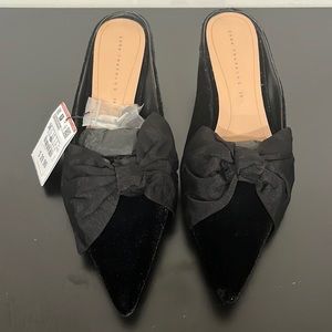 Zara velvet kitten heel mule